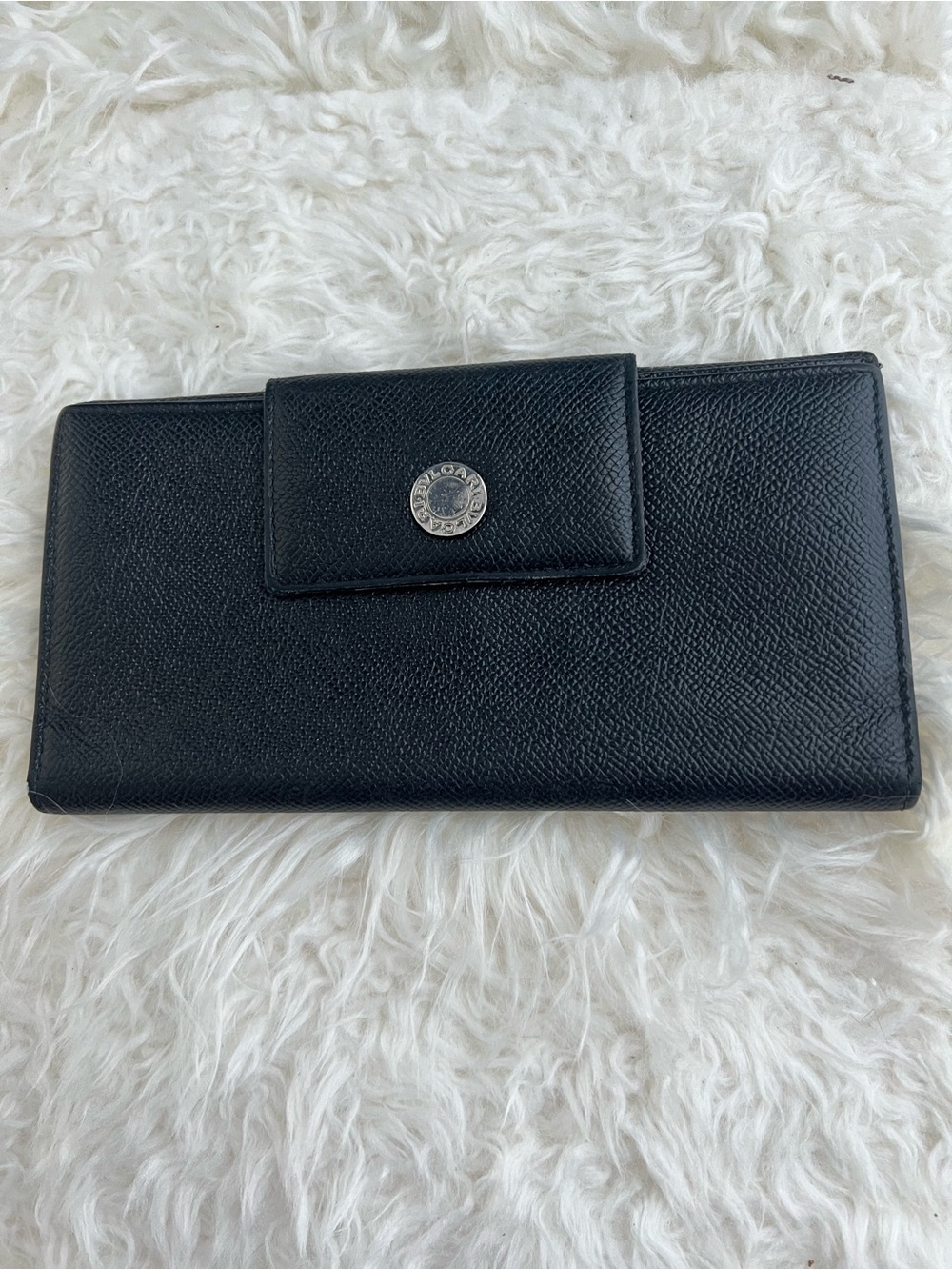 vintage BVLGARI Classico Grained Leather Long Wallet